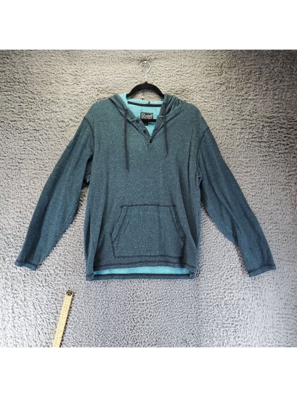 Retrofit Shirt Boys XL Teal Green Blue Hoodie Pullover Kangaroo Pocket